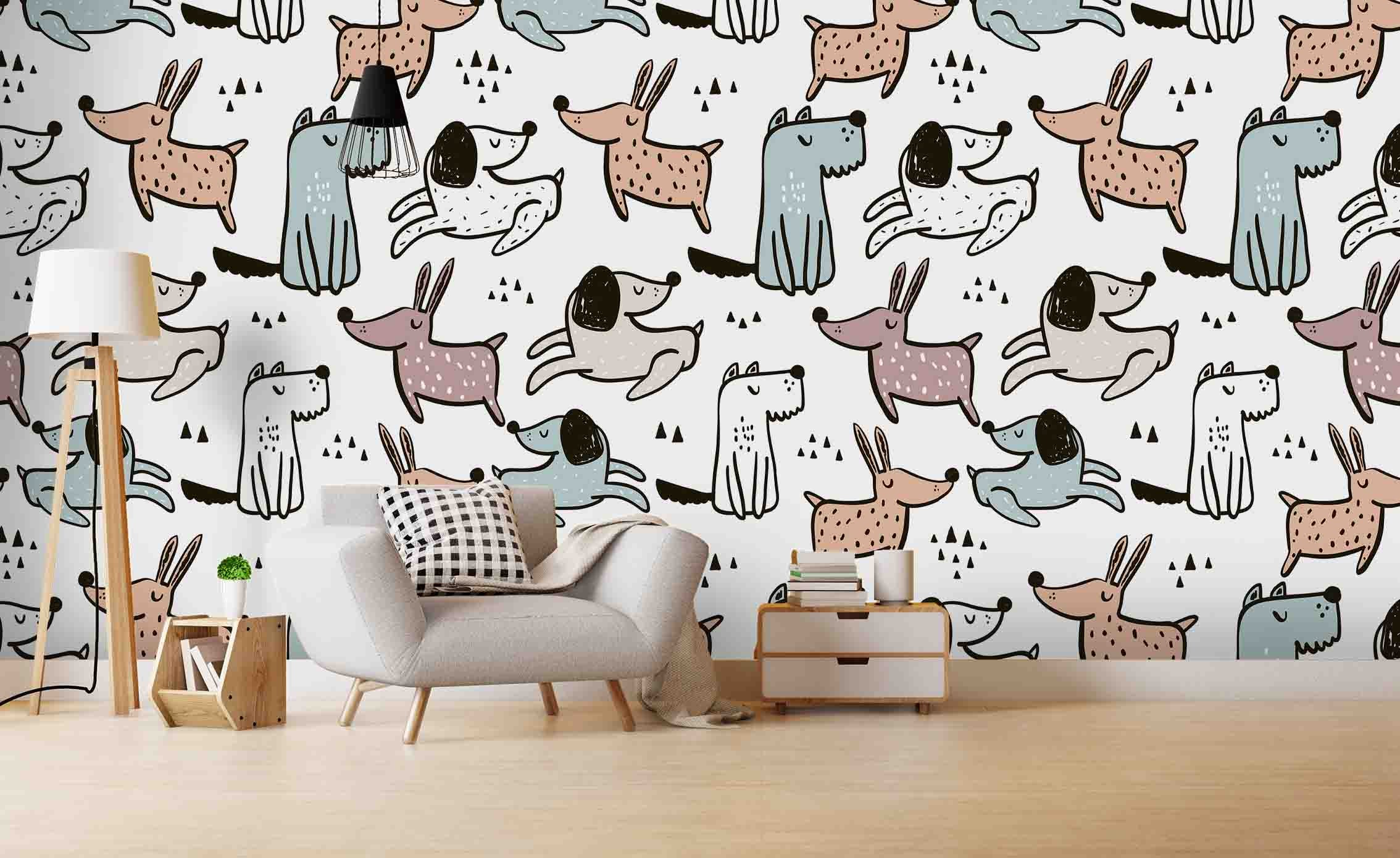 3D Cartoon Animal Dog Wall Mural Wallpaper 51