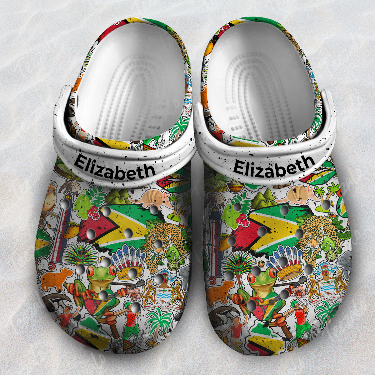 Guyana Symbols Personalized Clogs Shoes