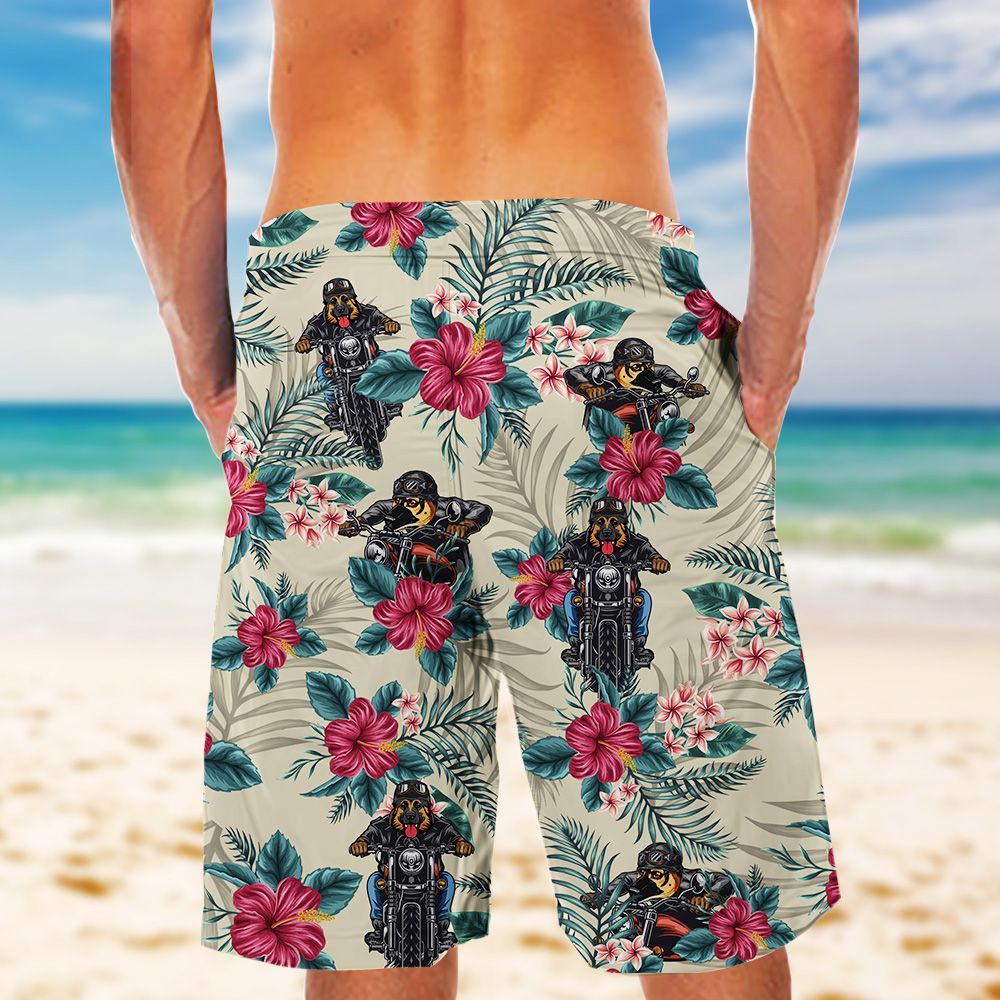 German Shepherd Ride Motorcycle Hawaii Shorts Ha51449