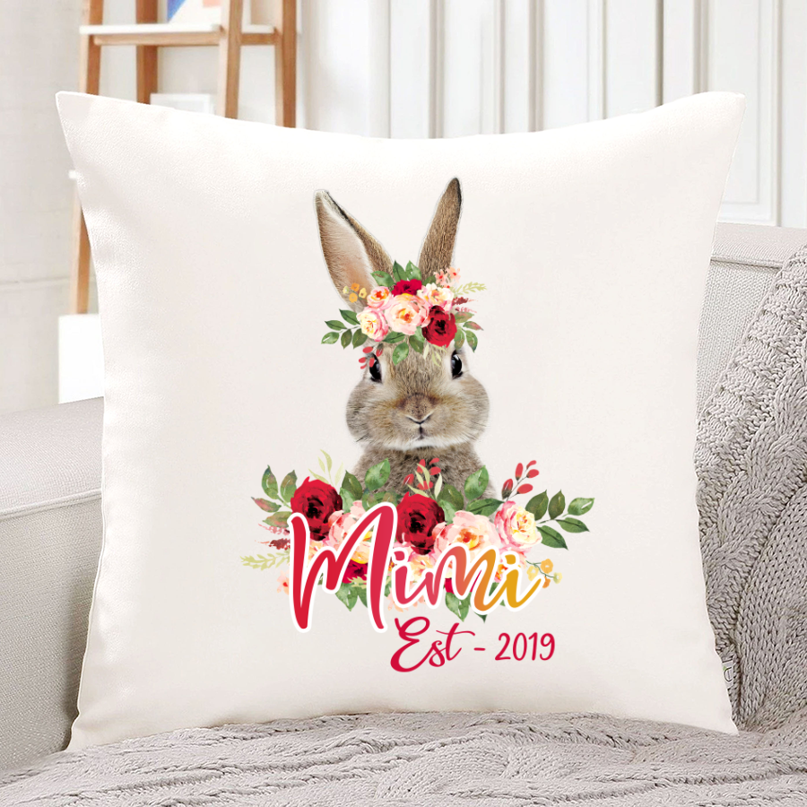 Bunny Flower Mimi Est Indoor Pillow