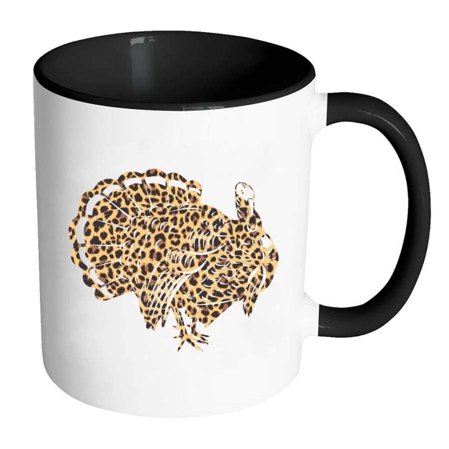 Turkey And Leopard Skin – Full-Wrap Coffee Colors Accent Mug