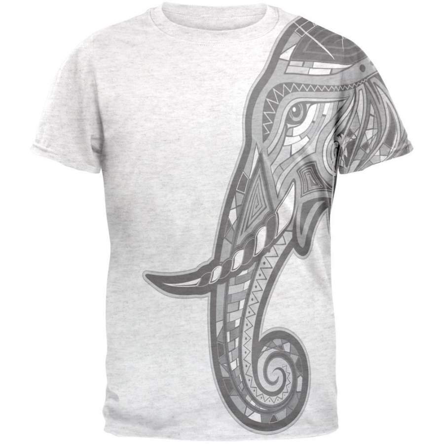 Tribal Mosaic Elephant Mens T Shirt