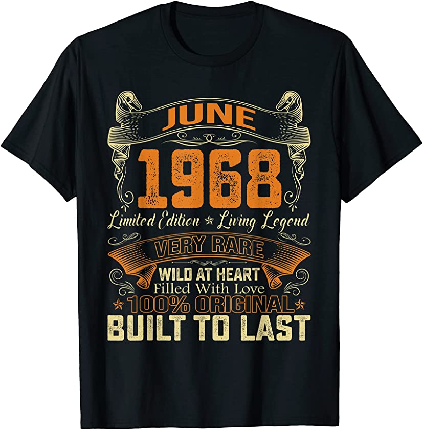 Vintage June 1968 Distressed 53 Years Old 53rd Birthday T-Shirt