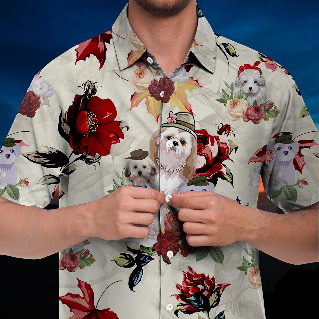 Bolognese Hawaiian Shirt 90s Flower