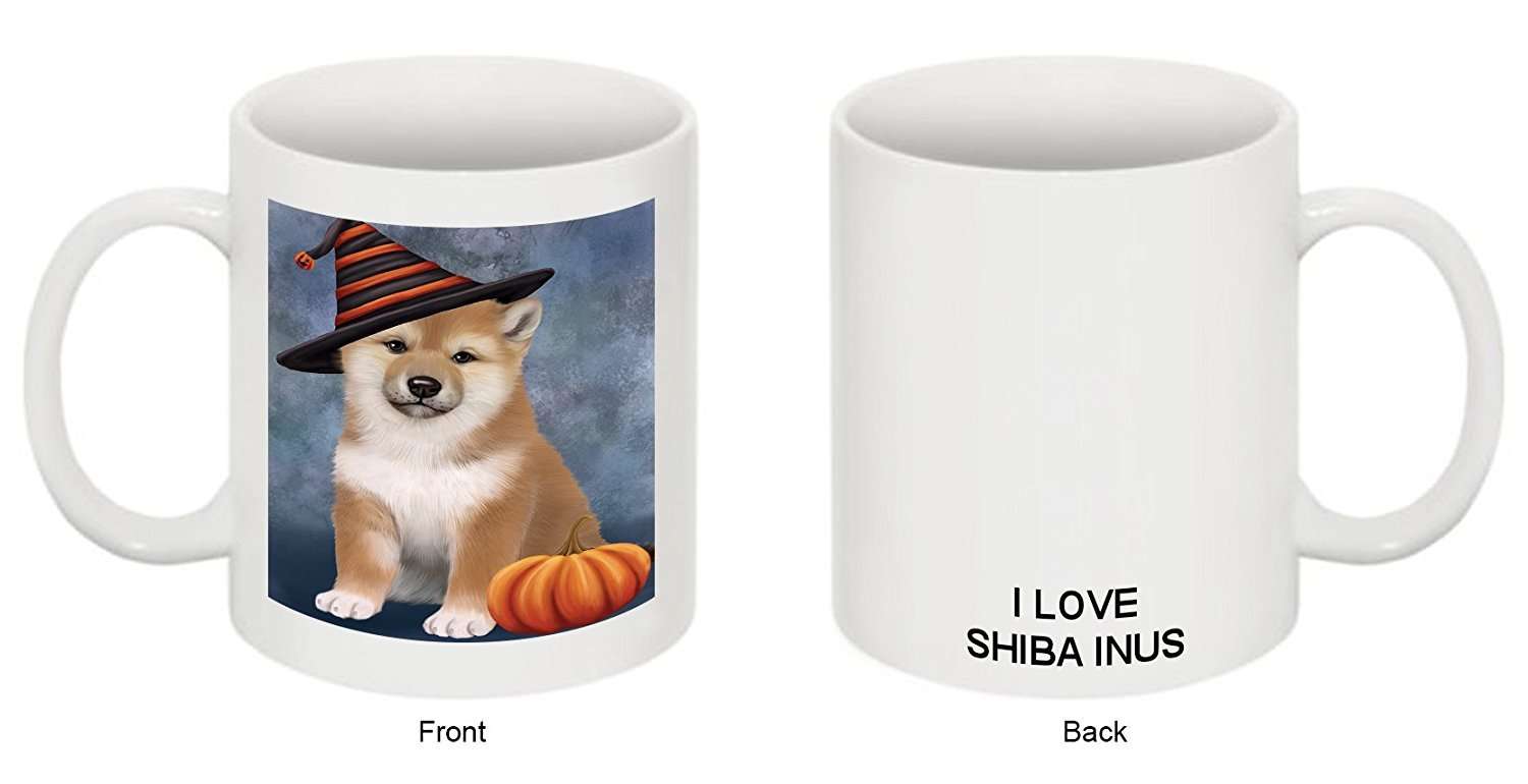 Christmas Happy Holidays Shiba Inu Puppy Wearing Witch Hat Mug Cmg0679