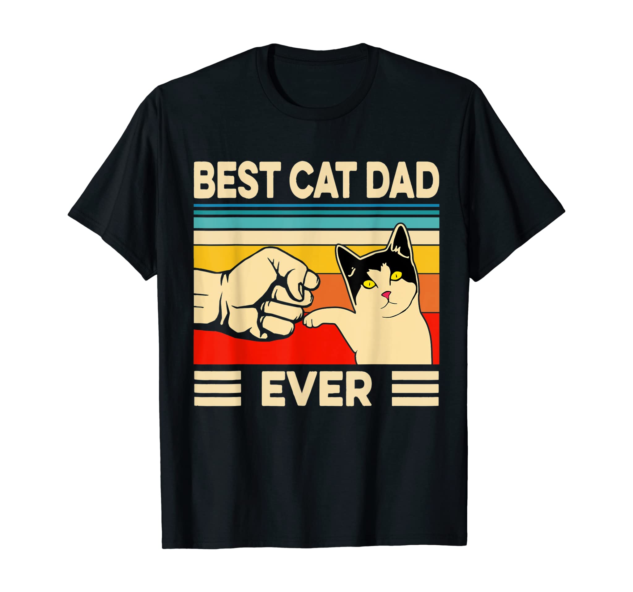 Best Cat Dad Ever T-Shirt Funny Cat Dad Father Vintage Gift T-Shirt