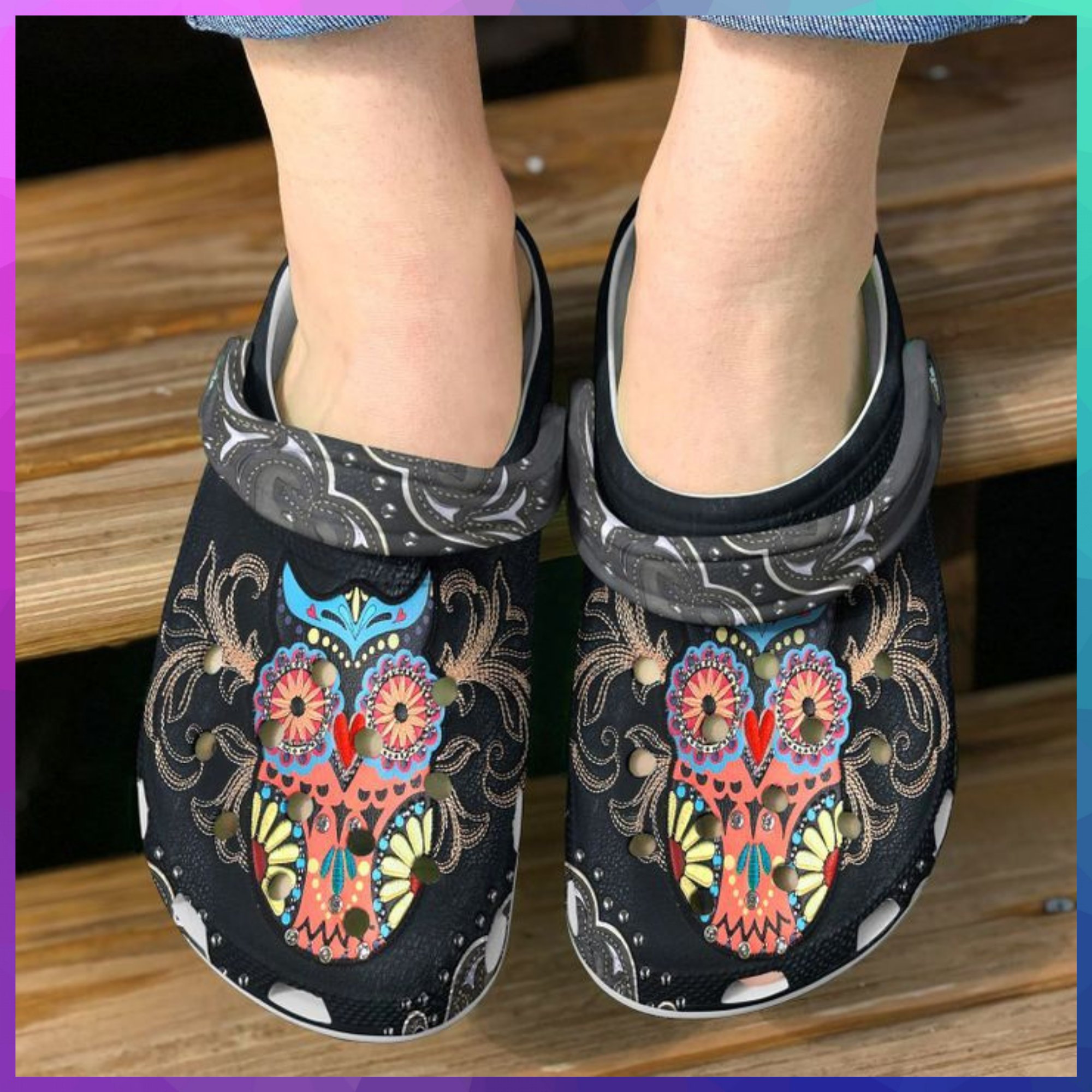 Owl Colorful Clogs Clogband Clog