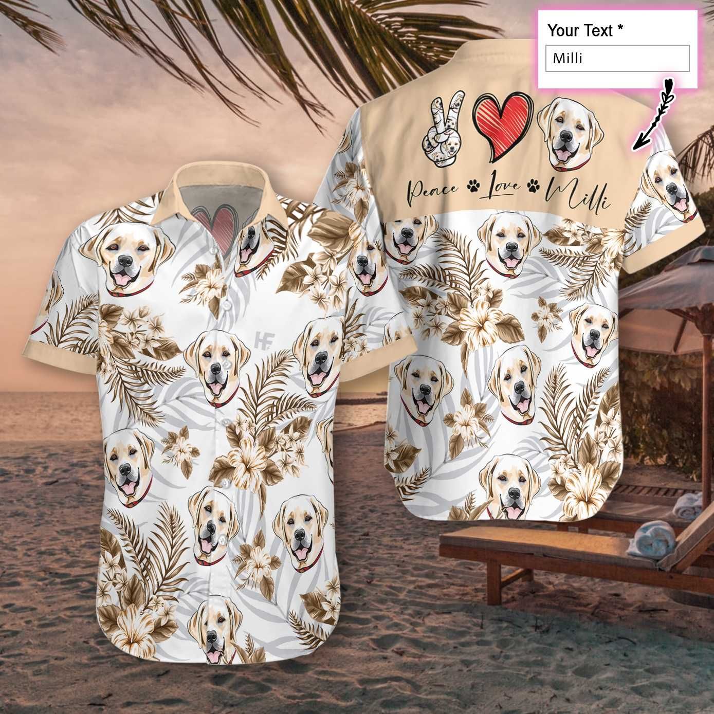 Personalized Peace Love Labrador 2411 Custom Hawaii Shirt Ha22020