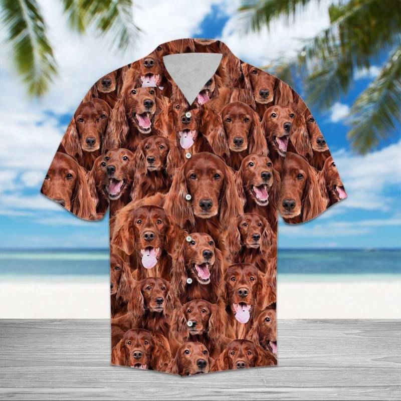 Artsyhomes Irish Red And White Setter Awesome Hawaiian Ha28777