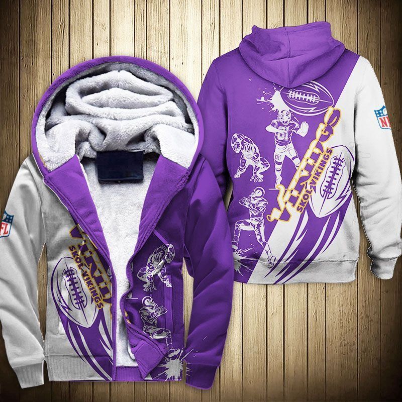 Minnesota Vikings Fleece Jacket 3D Graphic Cartoon Player