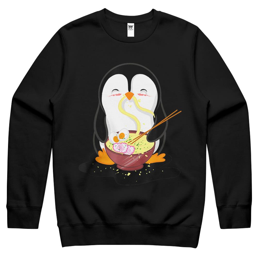 Penguin Eating A Japanese Ramen Soup Crewneck Sweatshirt