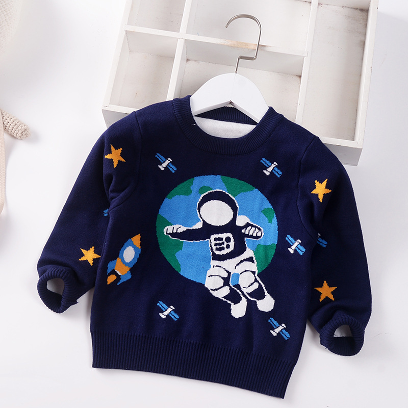 Boys Sweater 2022 Autumn Winter New Baby Jumper Cartoon COTTON Children Sweaters Toddler Pullover Kids Clothes 1-7y O-Neck alx