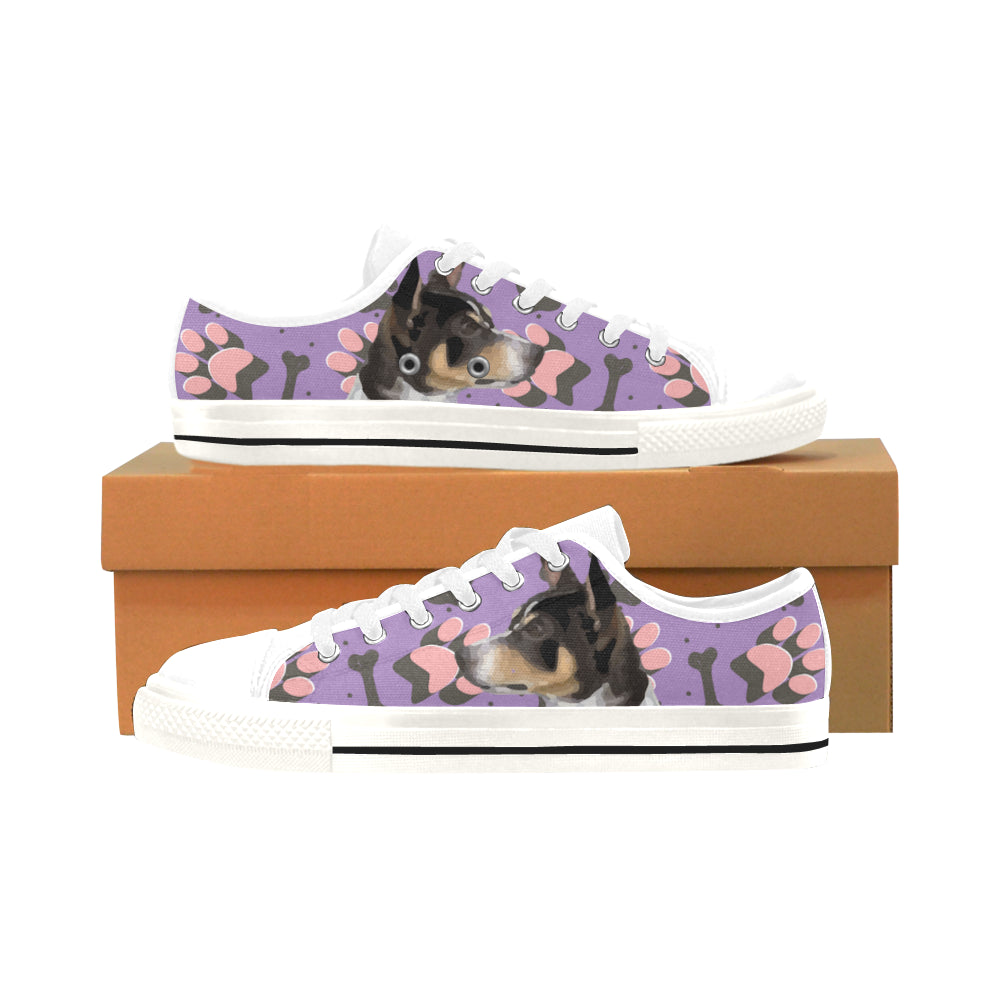 Rat Terrier White Men’s Classic Canvas Shoes/Large Size