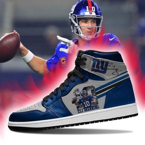 Eli Manning Jordan High Top Custom Shoes Sport Sneakers