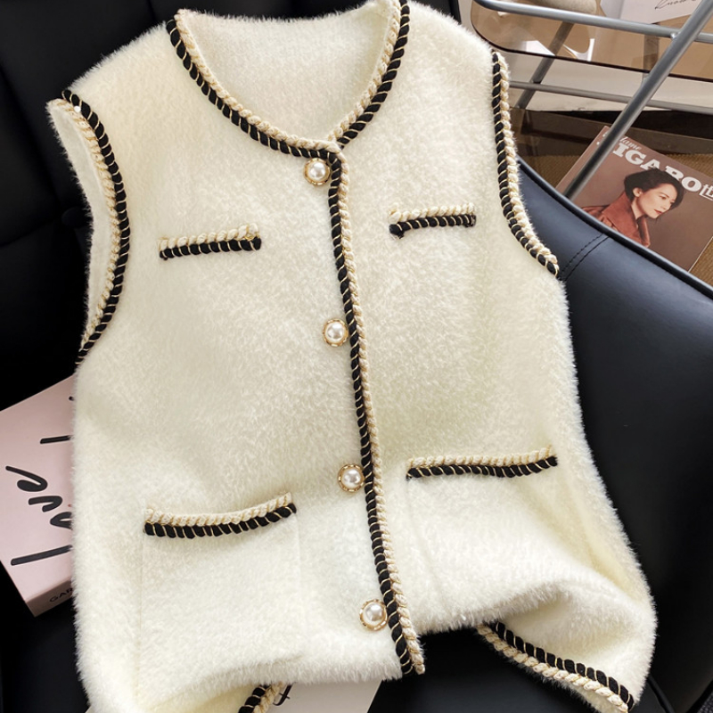 Classic Sweet Soft Warm Loose Outer Wear All-Matching V-neck Vest Sweater Mujer 2022 Autumn New Knitted Vest Cardigan Women alx