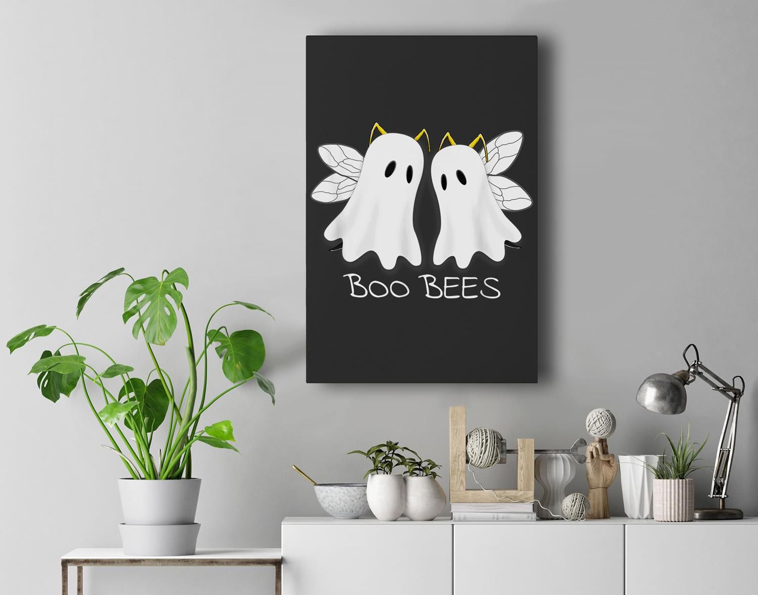 Boo Bees Funny Boobs Gag Gift Bee Halloween Ghost Premium Wall Art Canvas Decor