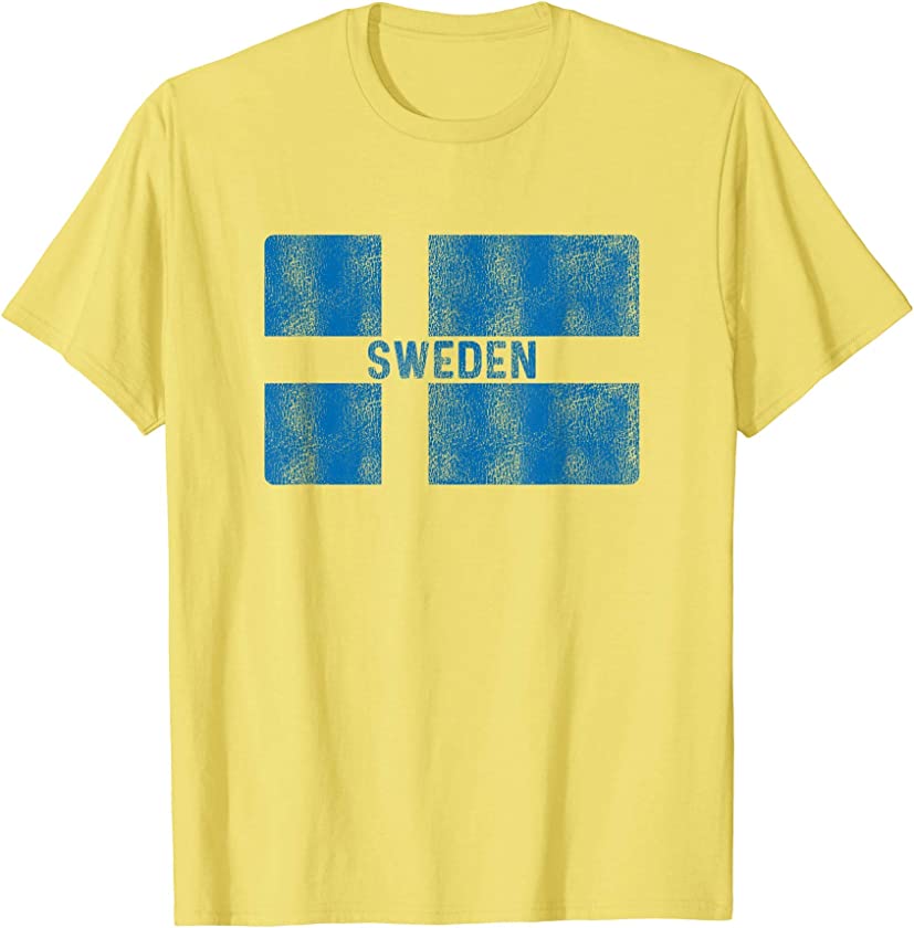 Vintage Swedish Flag Of Sweden Women Men Kids Souvenir Gift T-Shirt