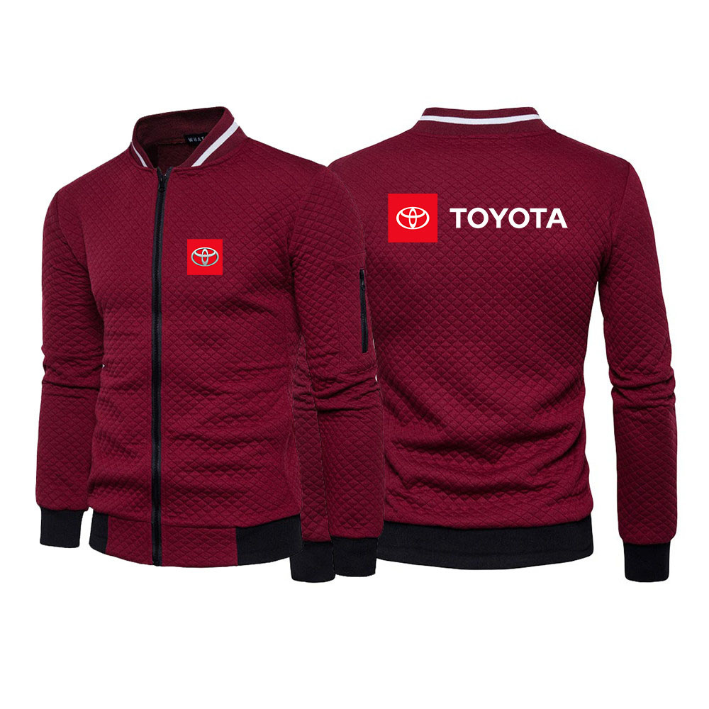 TOYOTA Printed New Men Zipper Sweatshirts Zipper Collar Jacket Cardigan for Male Casual Plaid Sweatshirt Long Sleeve Streetwear alx