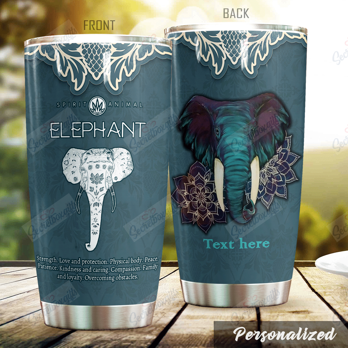 Personalized Elephant Spirit Animal Nc0710685Cl Stainless Steel Tumbler Customize Name, Text, Number