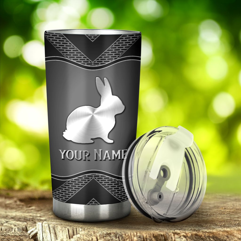 Rabbit Black Personalized Tumbler