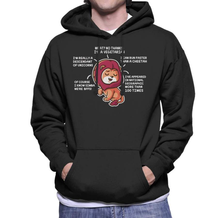 Cute Lyin Lion Men’s Hooded Sweatshirt