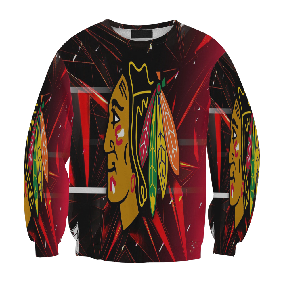 Chicago Blackhawks Emblem Texture10 Gift For Fan 3D Full Printing Sweatshirt