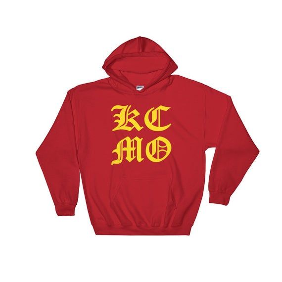 KCMO Kansas City Missouri Red Hoodie Sweatshirt Hoody Hometown Cute Winter Fall Cozy