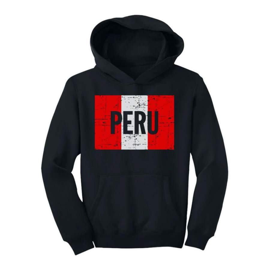 Peru Vintage Flag Youth Hoodie