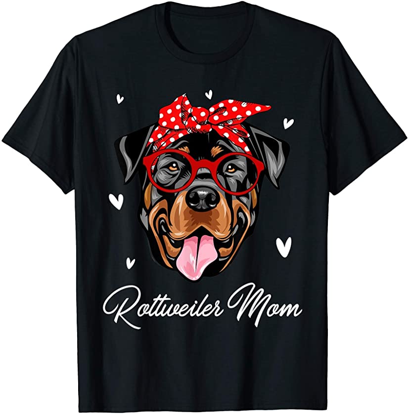 Rottweiler Mom Leopard Print Dog Lovers Mother Day Gift T-Shirt