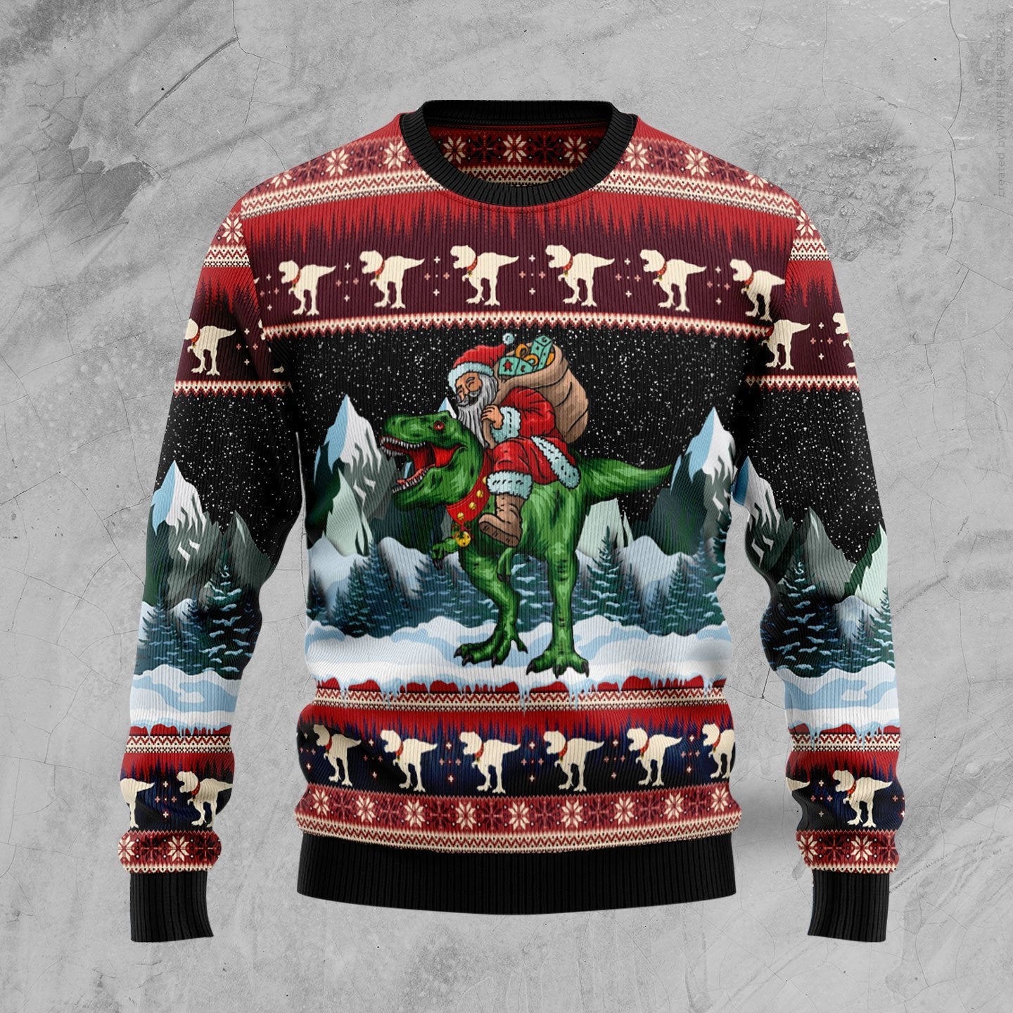 T-Rex Santa Ugly Christmas Sweater | For Men & Women | Adult | Us6039