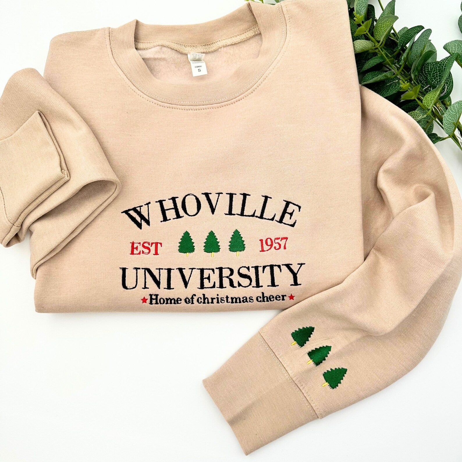 Christmas Embroidered Sweatshirt 2D Crewneck Sweatshirt All Over Print Sweatshirt For Women Sweatshirt For Men Sws4835