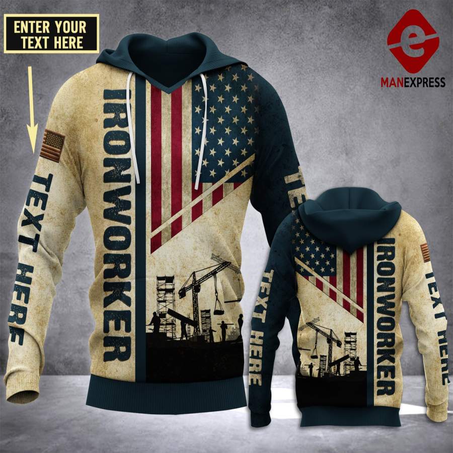 VH CUSTOMIZE IRONWORKER USA 2712 3D PRINT HOODIE