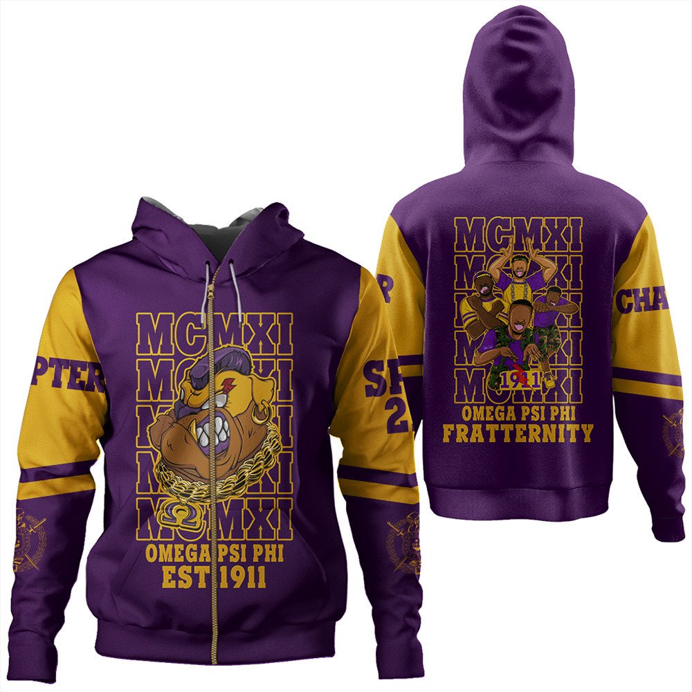 Fraternity Hoodie – Personalized Omega Psi Phi Mcm Style Zip Hoodie