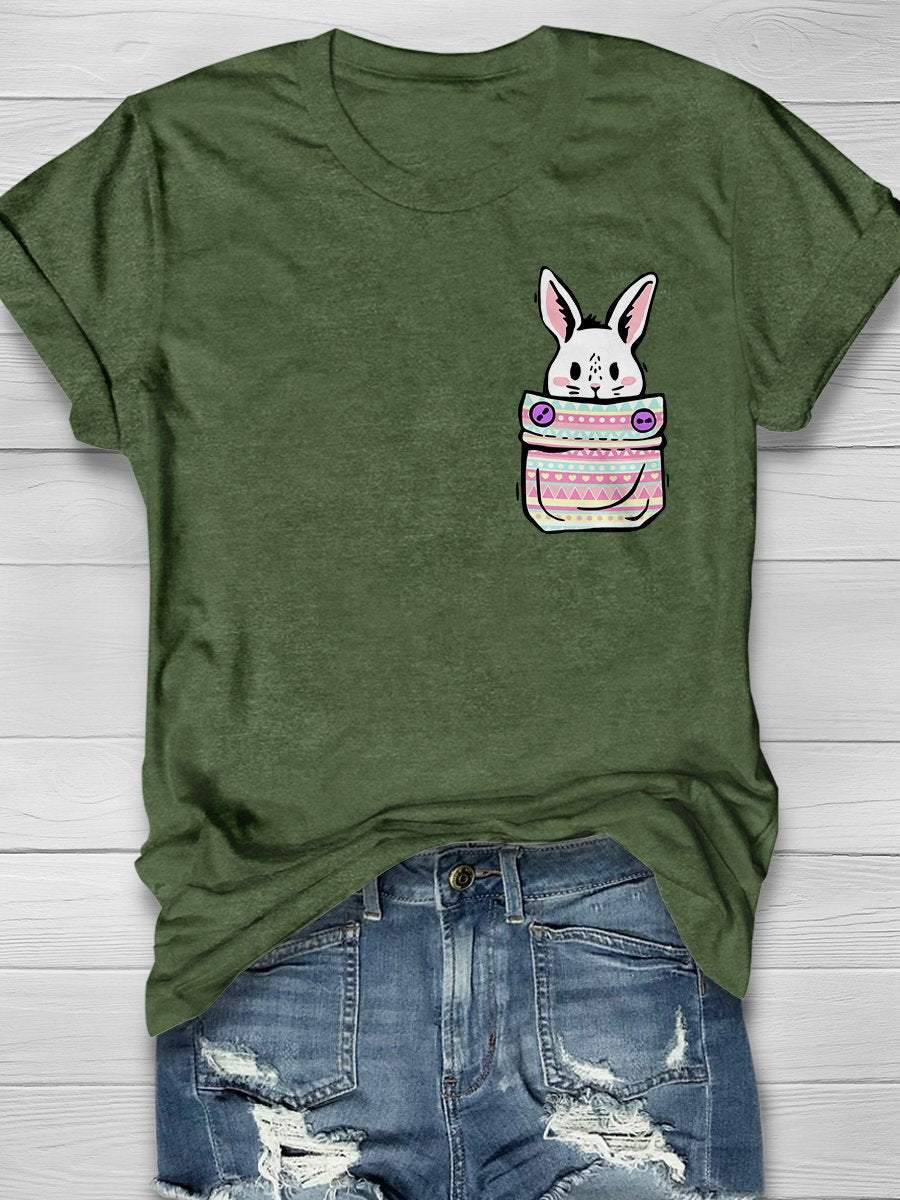 Bunny Pocket Designs Print Short Sleeve T-Shirt