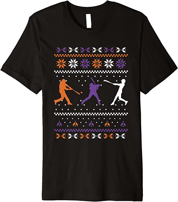 Ugly Christmas Baseball Catcher Santa Claus New Year Pitcher Premium T-Shirt