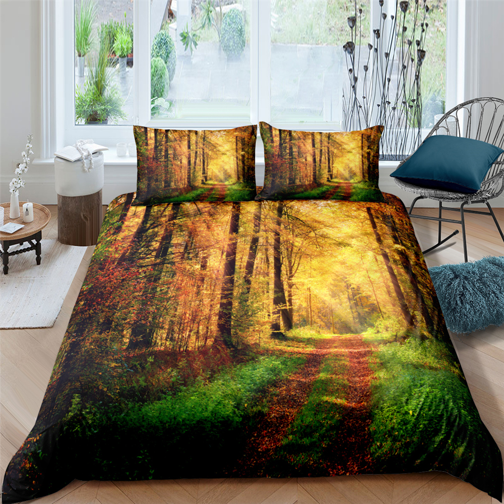 Scenery 3D Bedding Set Red Heart Love Tree Print Single Double Queen King Size Duvet Cover With Pillowcase Set S Shirtfusion