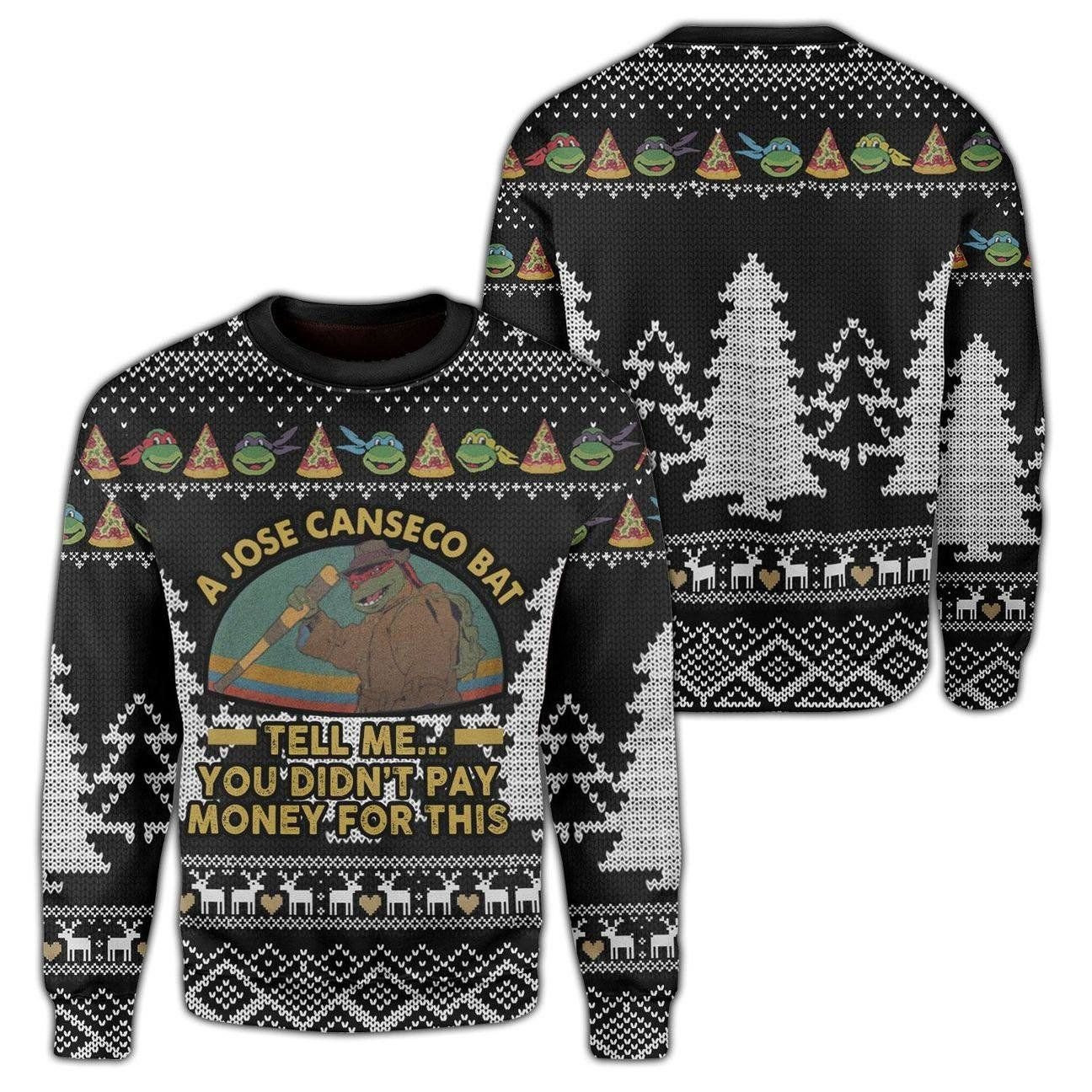 A Jose Canseco Bat Tell Me You Didn’T Pay Money For This Christmas Ugly Christmas Sweater