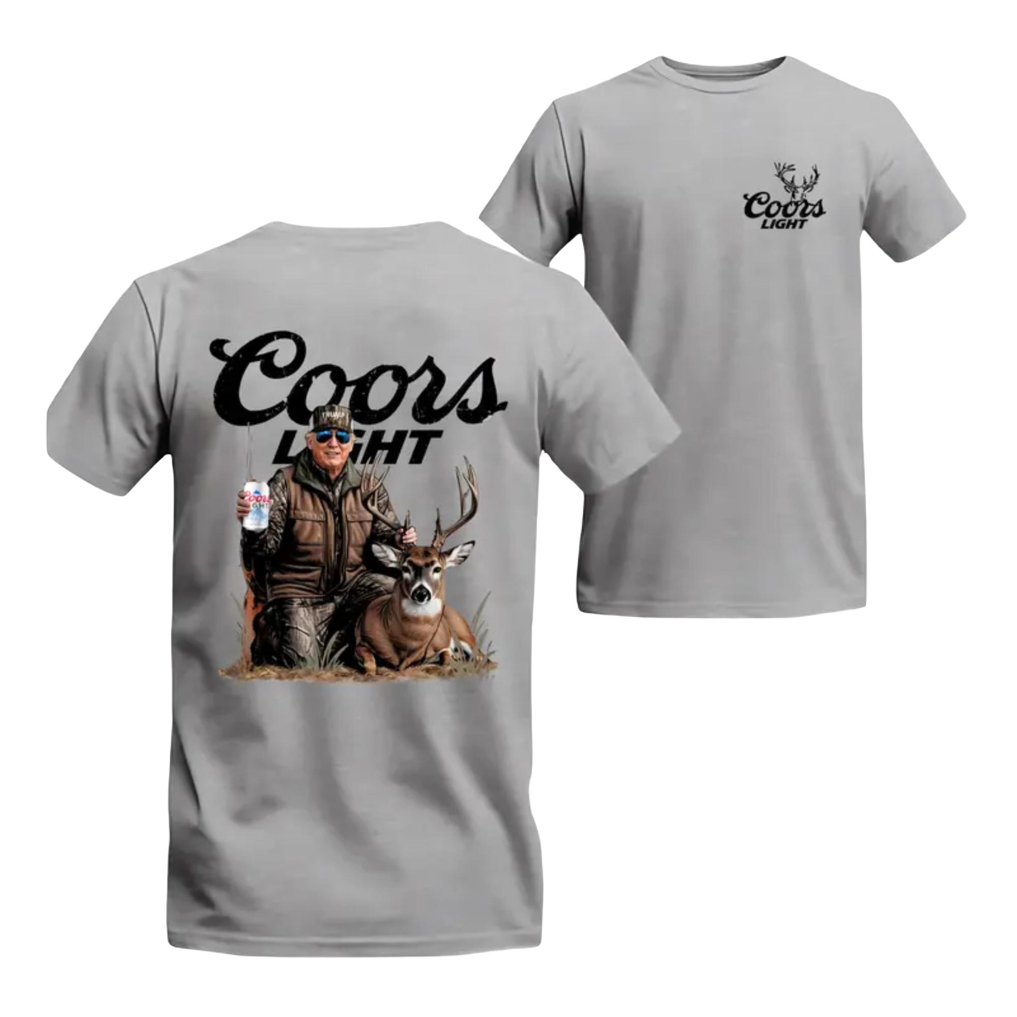 Coors Light T-Shirt – Bold Hunting Design Featuring Outdoorsman and Deer, Top, Womenswear, Men, Streetwear, Casual, Boyfriend Gift, Unisex, Gildan,Tiktok Shop