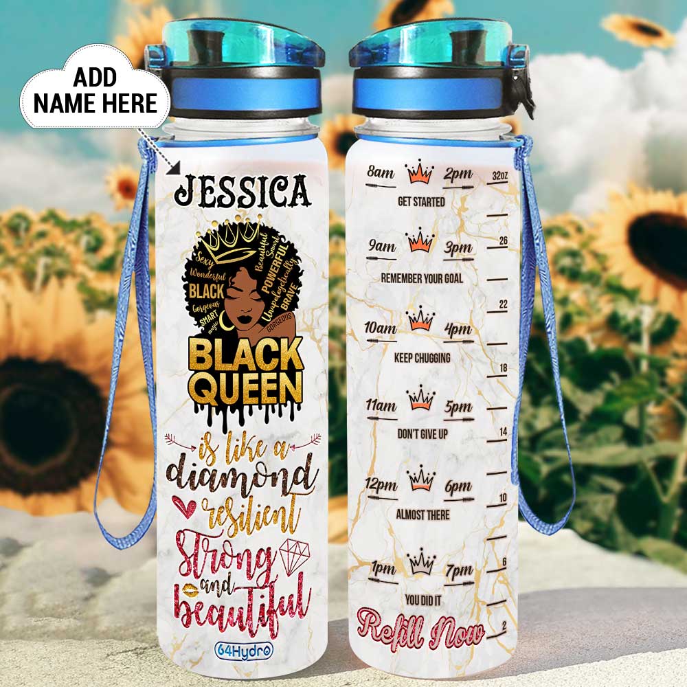 Personalized Black Queen Bwm Ttyz3007008Z Water Tracker Bottle