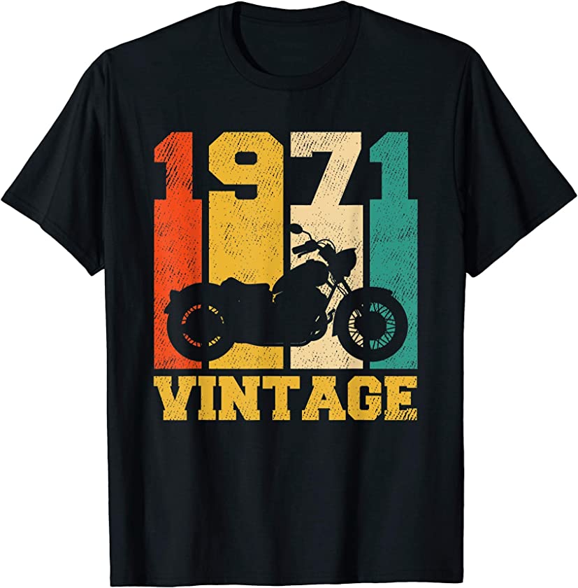 50 Years Old Gifts Vintage 1971 Motorcycle 50th Birthday T-Shirt