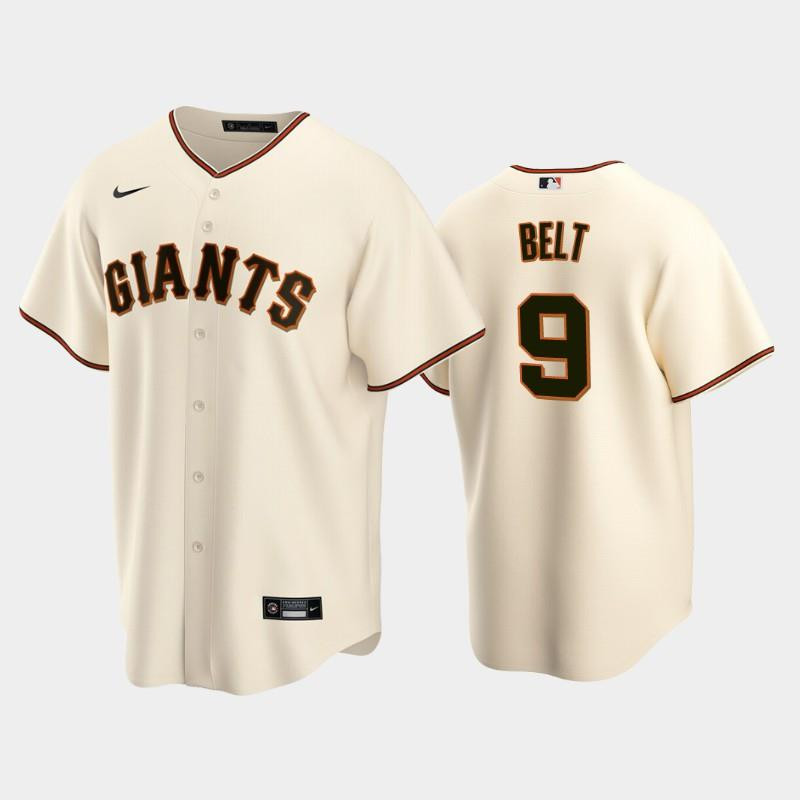 9 Brandon Belt Cream Home San Francisco Giants Jersey