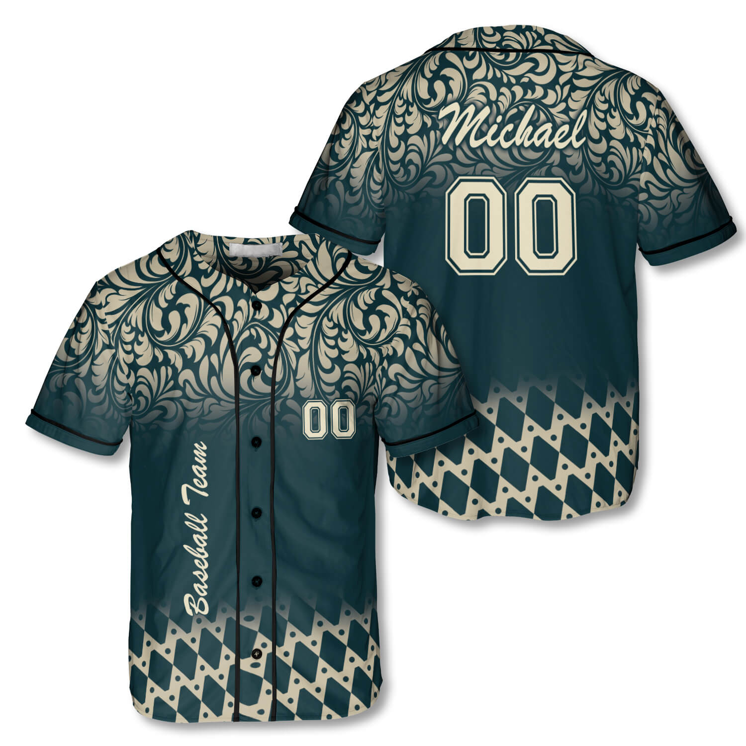 Personalized Name Number Athlete Green Forest Custom Baseball Jersey, Perfect Shirt For Team Baseball Fan