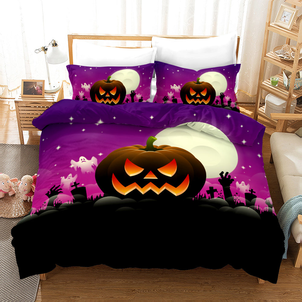 3D Halloween Pumpkin Demon Quilt Cover Set Bedding Set Duvet Cover Pillowcases Wj 4536