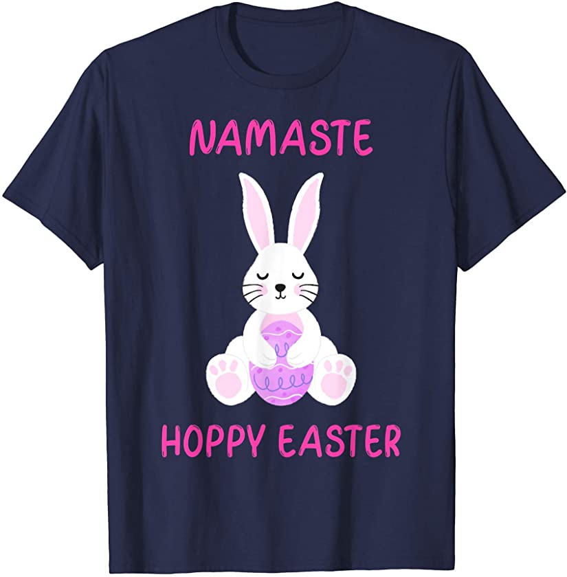 Namaste Happy Easter Hoppy Easter Bunny Easter Books Yoga T-Shirt