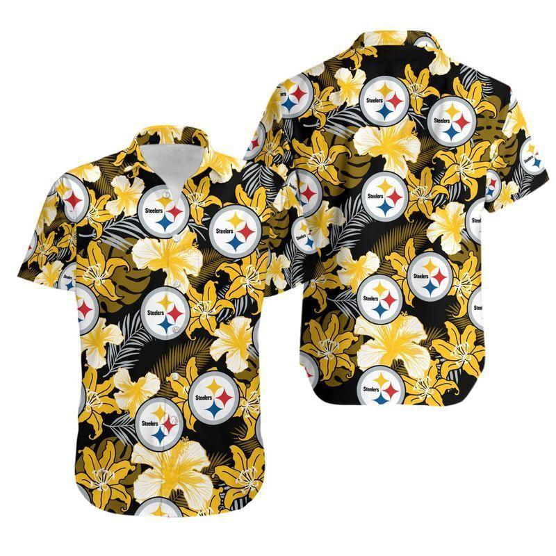 Beach Shirt Nfl Pittsburgh Steelers Flower Hawaii 3D Shirt