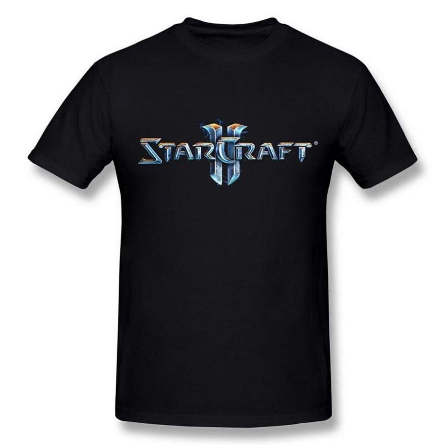 Men’S Starcraft Terran Zerg Game Logo Poster Black T Shirt Men’S Starcraft Casual T Shirt