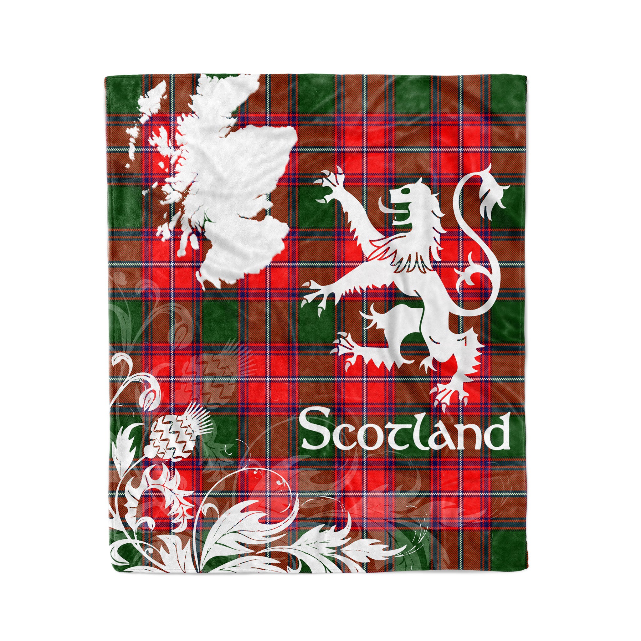 Tartan Plaid Fleece Blanket Tartan Blanket Thistle And Lion Scottish Clan Rattray Plaid Blanket