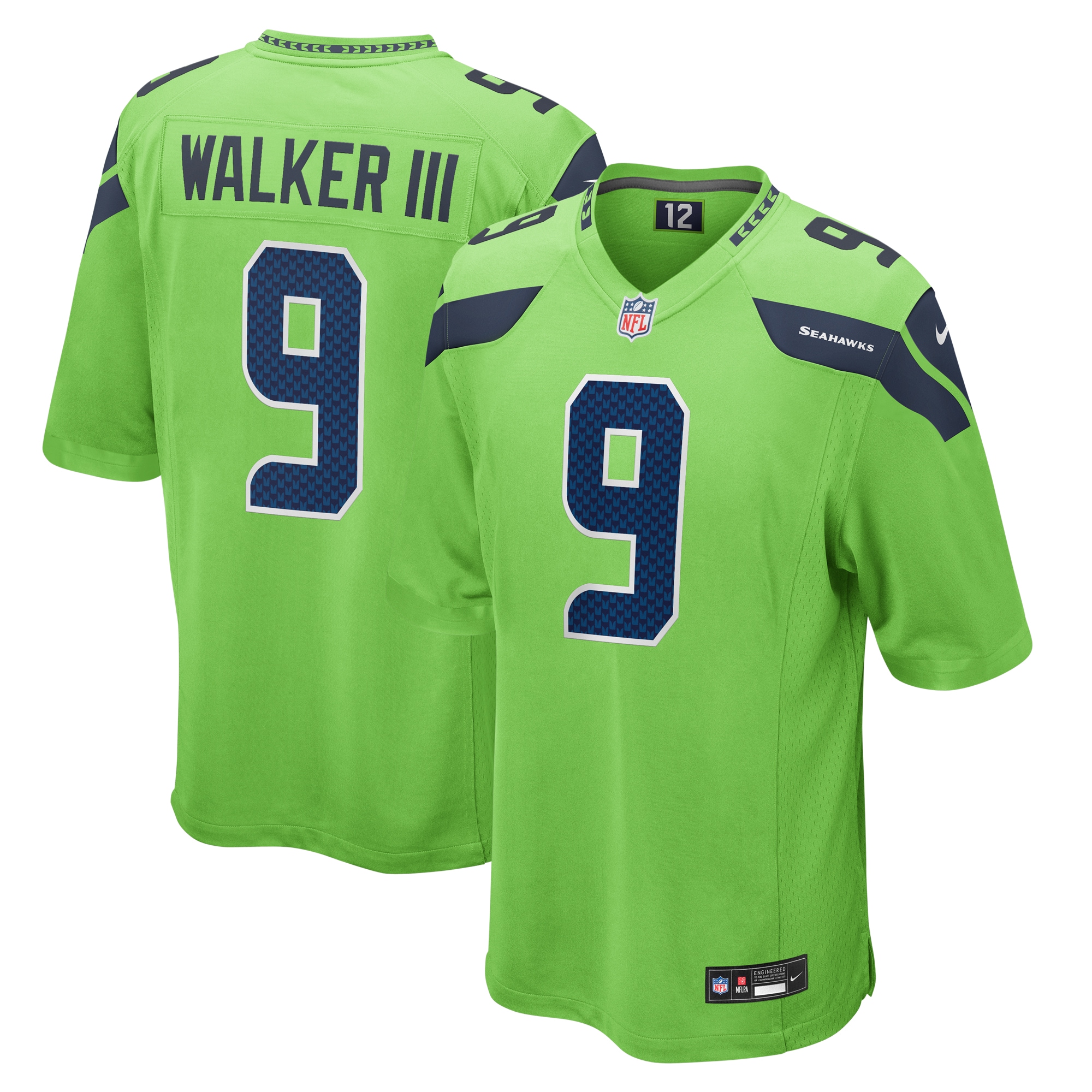 Kenneth Walker III Seattle Seahawks Game Jersey – Neon Green