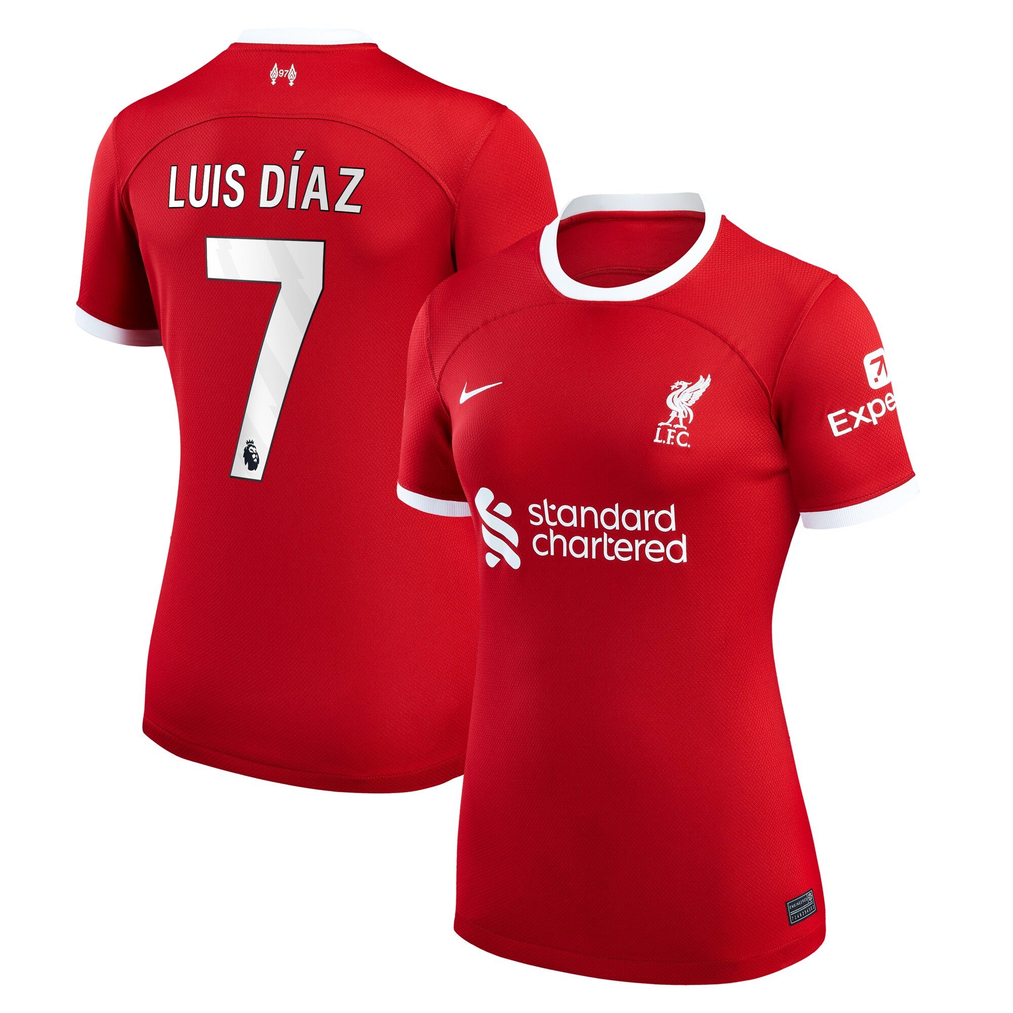 Luis Diaz Liverpool Women's 2023/24 Home Replica Player Jersey – Red