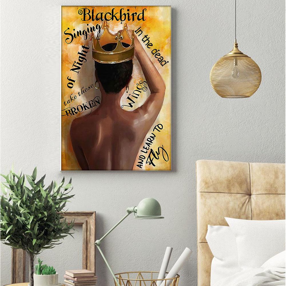 Nice African Custom Canvas Art Awesome Brown Skin Poster Prints African American Women Afro Man Beautiful Wall Canvas